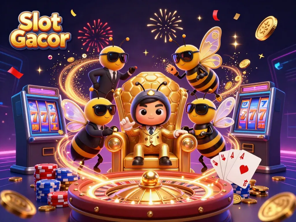 Experience the thrill of Slot Gacor with a cartoon mob boss and exciting casino elements.