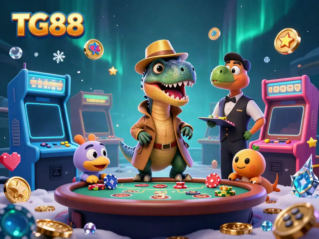 Experience the thrill of casino gaming with TG88's vibrant online atmosphere and unique character interactions.