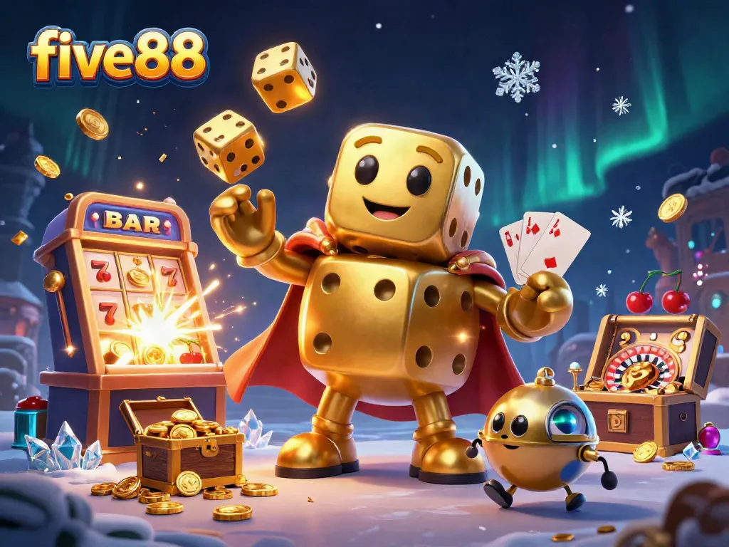 Engage with five88's thrilling casino atmosphere featuring dynamic characters and vibrant game elements.