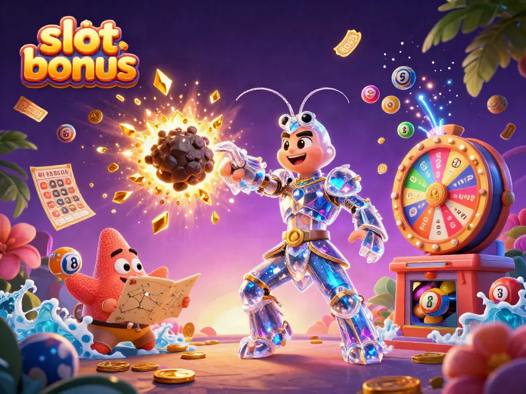 Experience the thrilling excitement of slot bonuses illustrated with vibrant elements and characters celebrating wins.
