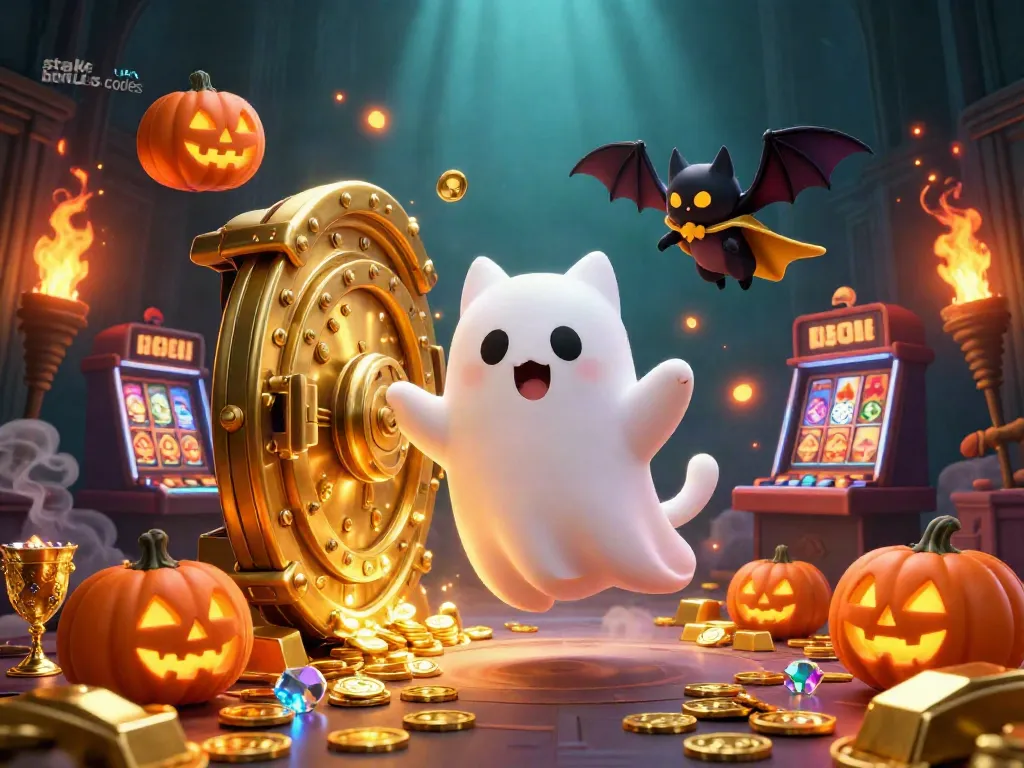Engage with stake us bonus codes offering exciting promotions surrounded by cartoon characters in a vibrant casino scene.