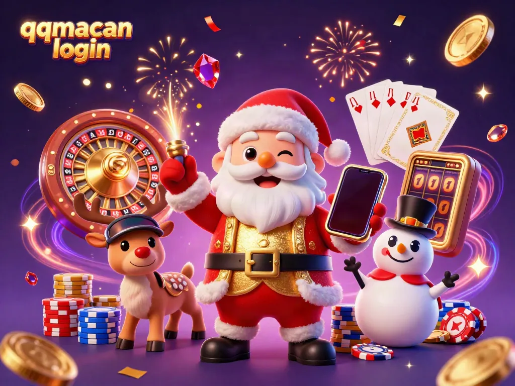 Play slots and win with qqmacan login featuring Santa and friends in a festive casino!