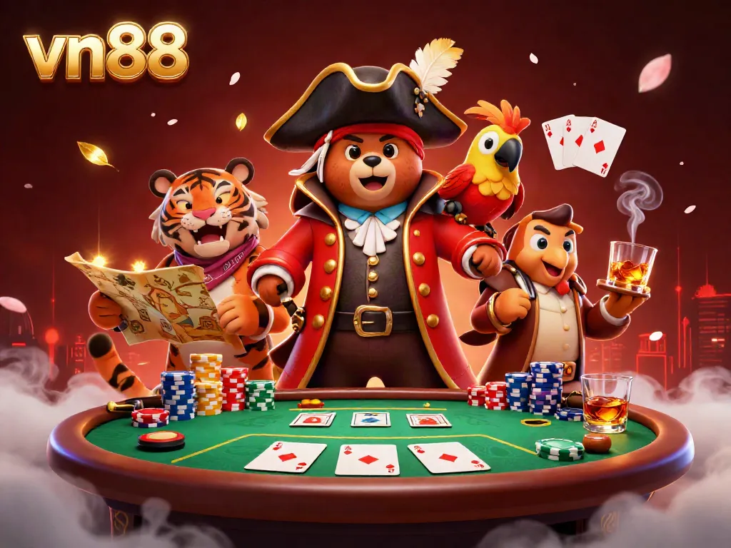 Experience thrilling gambling at vn88 with vibrant casino elements and engaging characters.