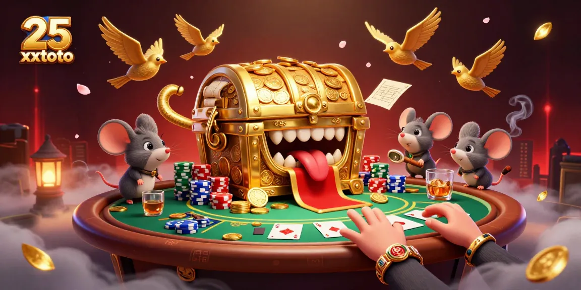 Mainkan 25 xxtoto dengan ratusan chip poker berwarna dan karakter menarik dalam ilustrasi 3D.