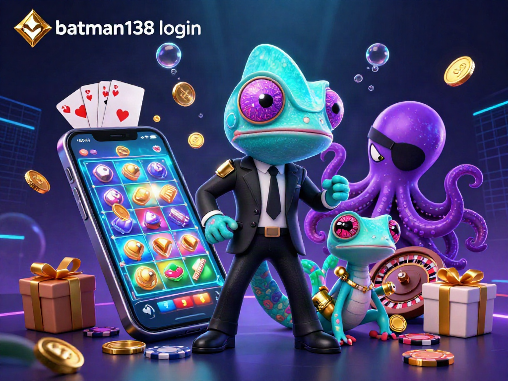 Engage with the batman138 login to explore exciting slot games illustrated with vibrant characters and elements.