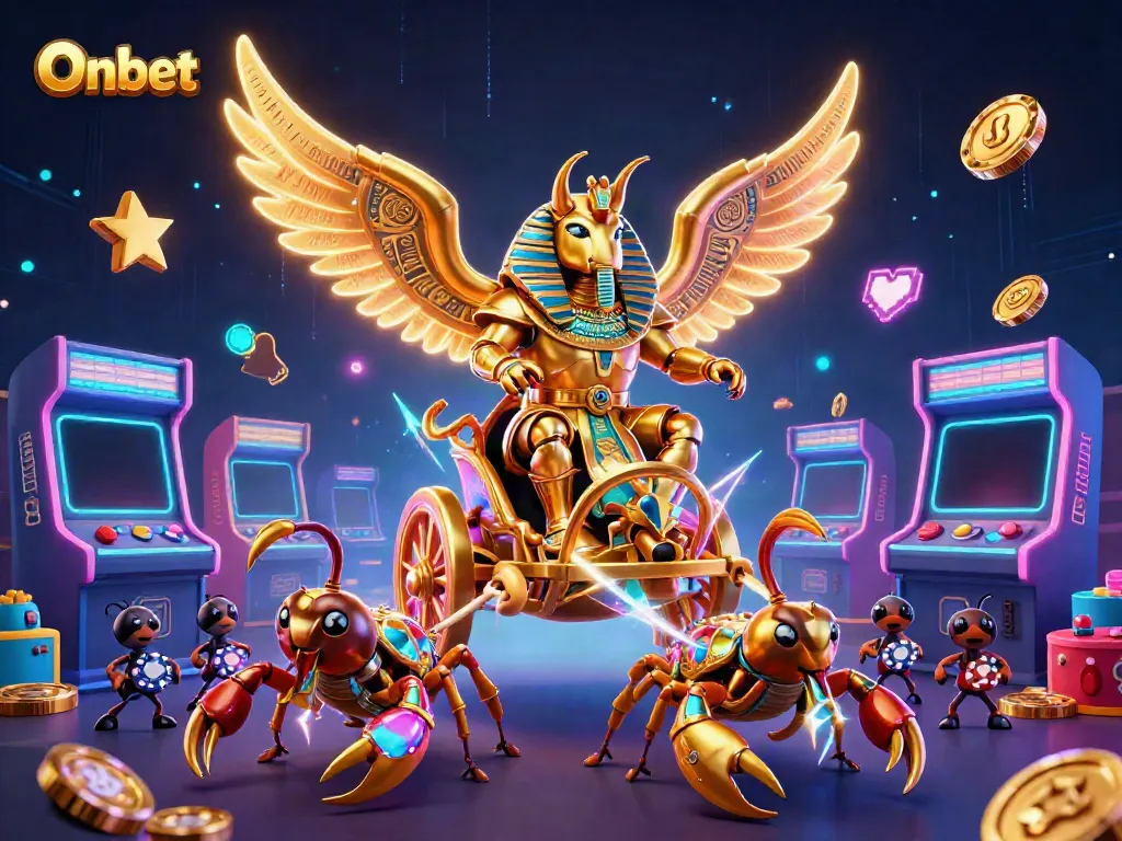 Experience thrilling gameplay at Onbet with colorful casino characters and gaming elements.
