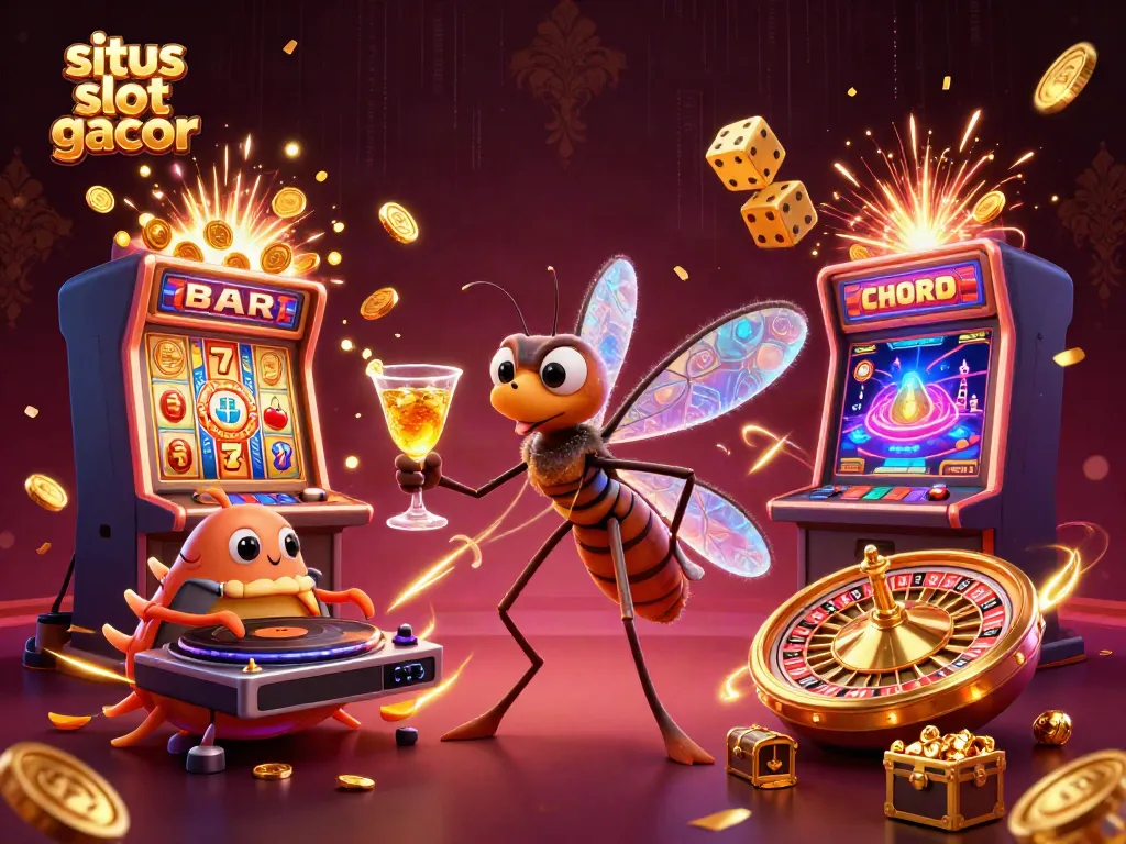 Experience the excitement of situs slot gacor with a lively 3D casino scene featuring unique characters and vibrant game elements.