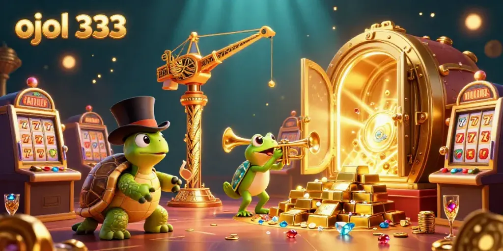 Experience lavish gaming with ojol 333 and captivating characters amidst a golden casino treasure scene.