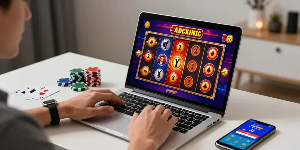 Pengalaman bermain royal288 mengasyikkan dengan slot digital dan suasana kantor modern