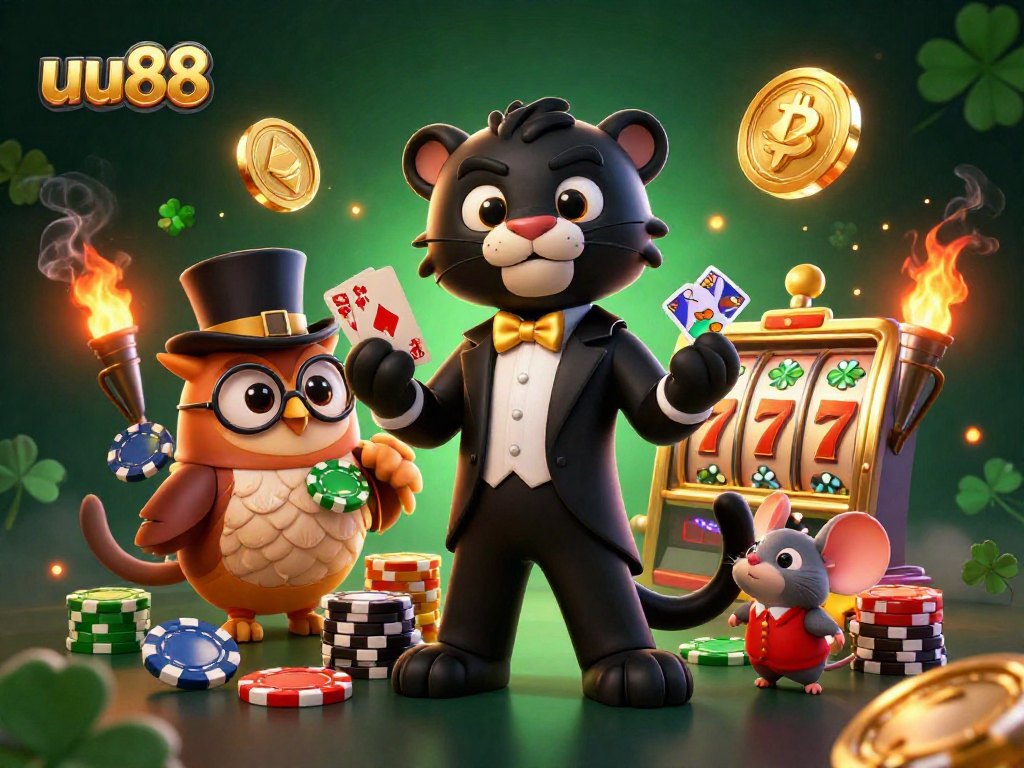 Engaging with exciting jackpot opportunities at uu88 with dynamic 3D cartoon characters.
