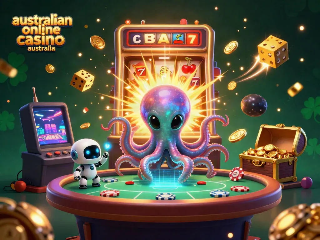Play at an australian online casino australia featuring colorful alien characters and rich gaming elements.