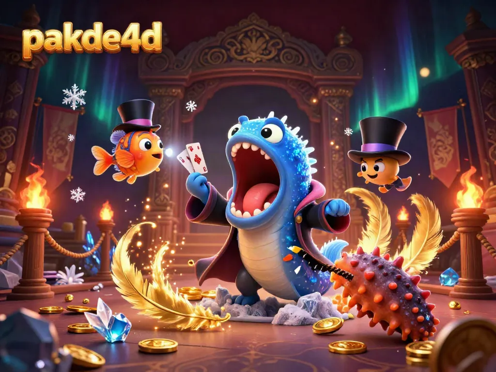 Experience the excitement of pakde4d with a magical scene featuring gambling elements and imaginative sea creatures.