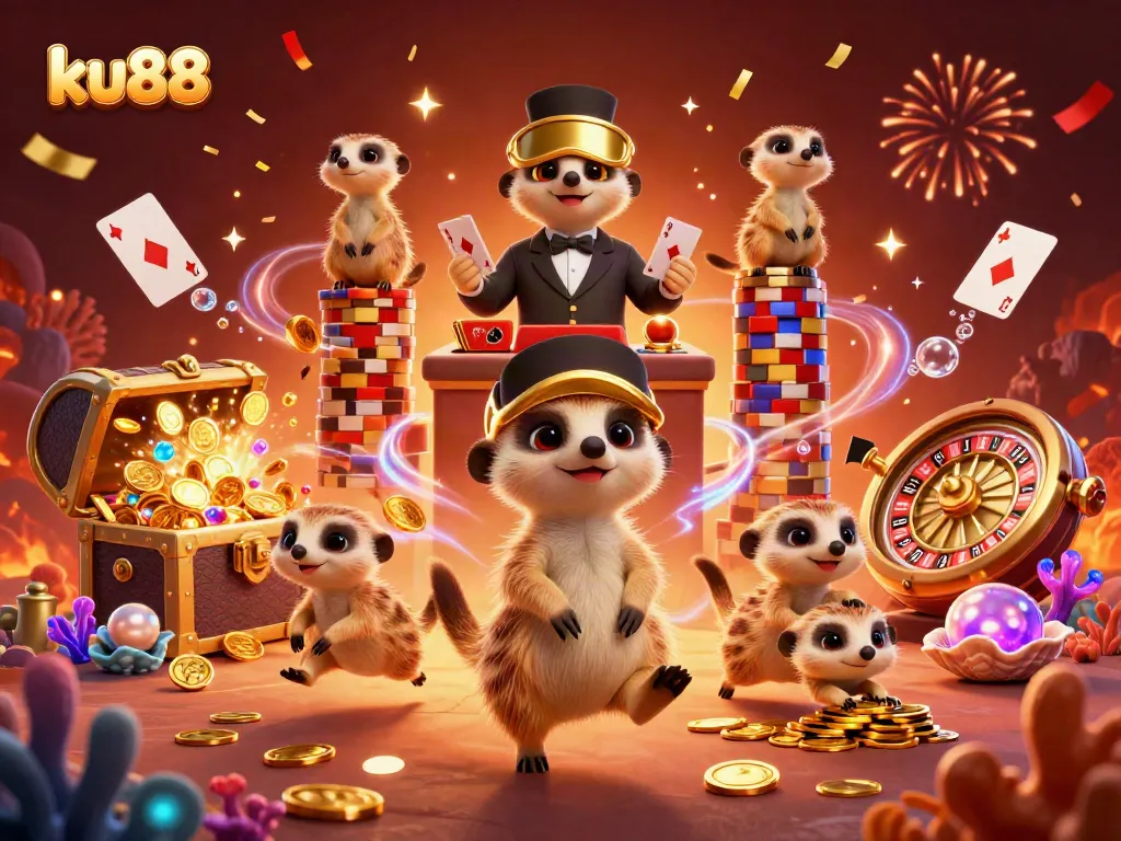 Engage with the ku88 casino experience through lively meerkat characters in an exciting gaming atmosphere.