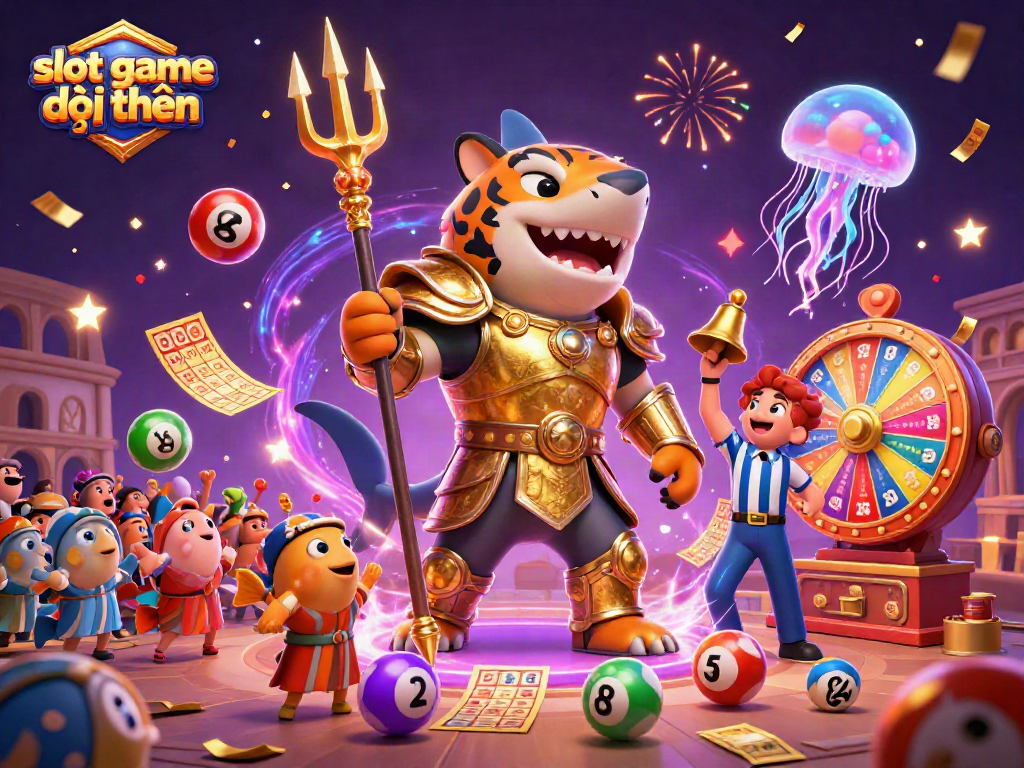 Trong slot game đổi thưởng, cá mập hổ 3D thống trị đấu trường dưới nước với nhiều bóng lộc và thẻ bingo.