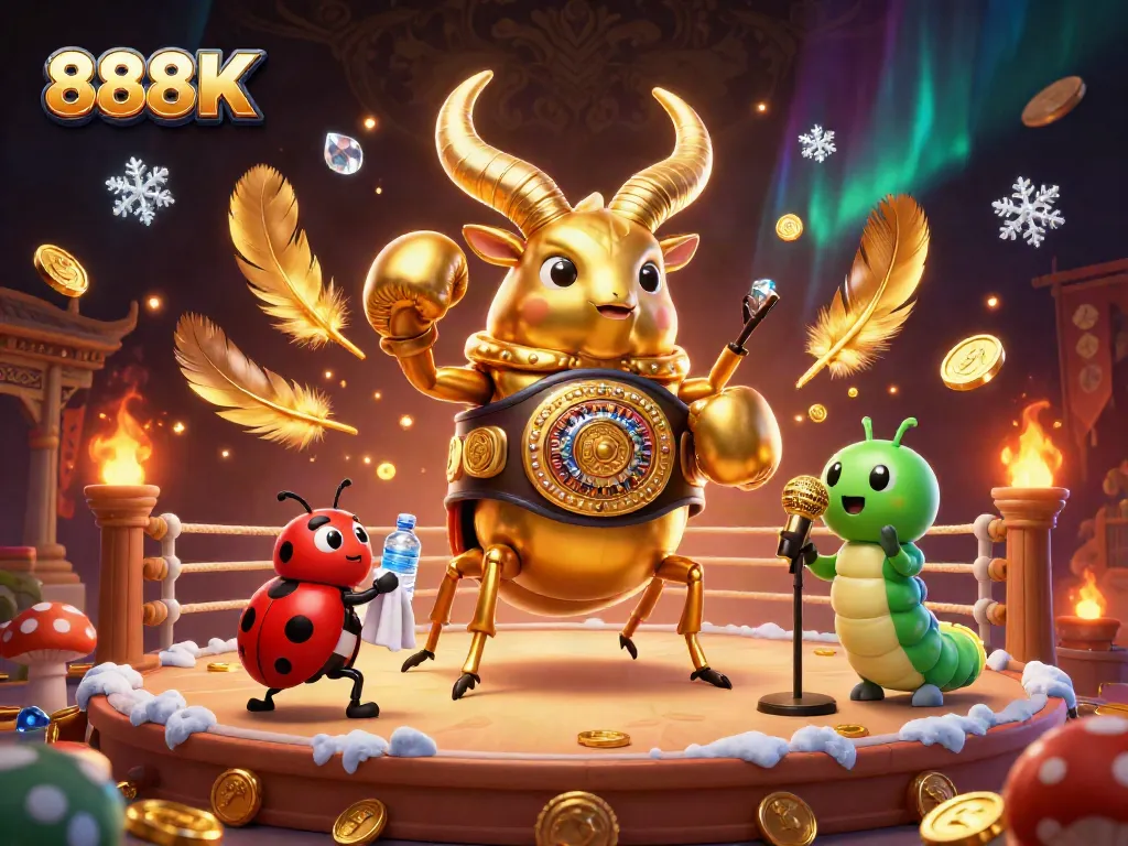 Engage with 888K in a vibrant casino showdown featuring cartoon characters and dynamic elements.