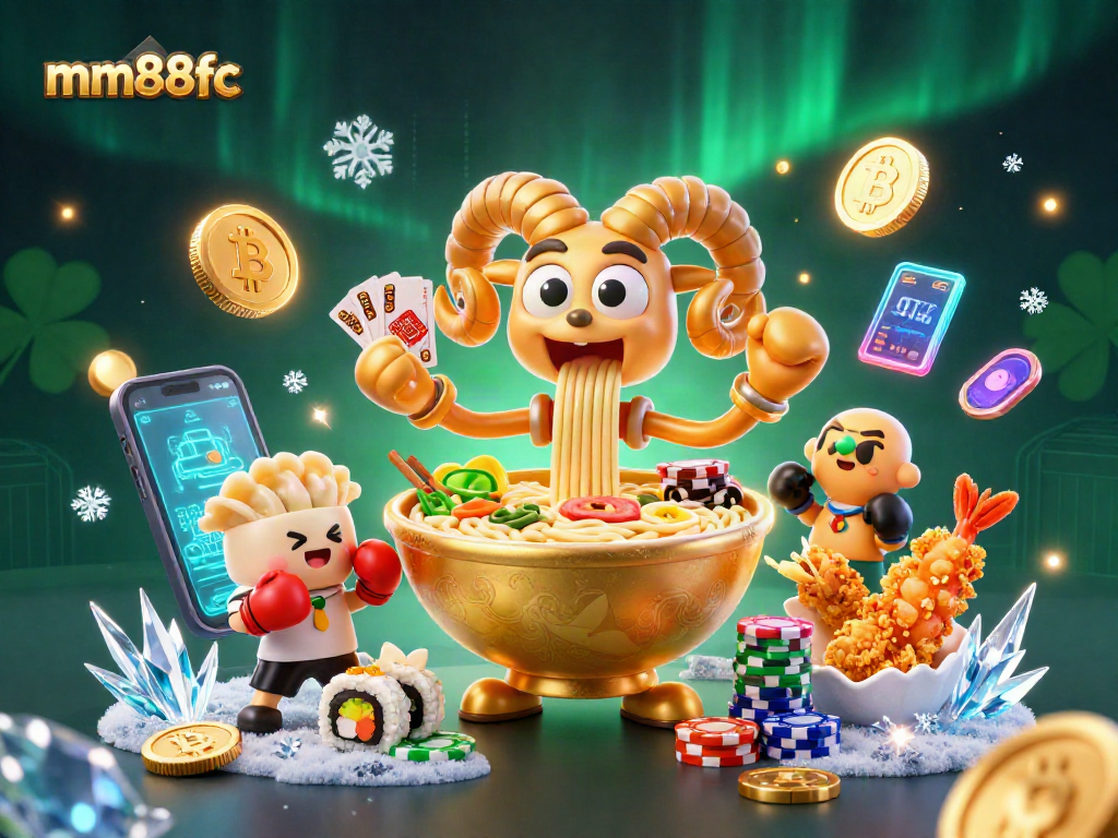 Engage in exciting mm88fc casino gaming with a vibrant 3D illustration showcasing dynamic character interactions.