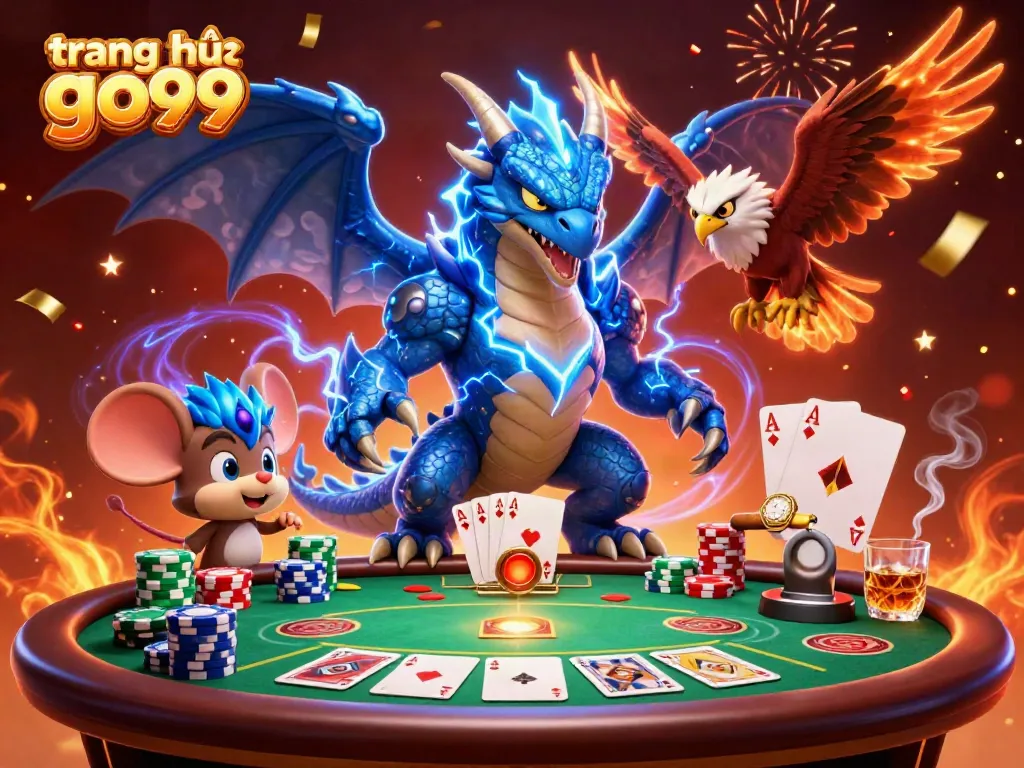 Experience thrilling action at the trang chủ go99 with a vibrant casino scene featuring animated characters and rich gaming elements.