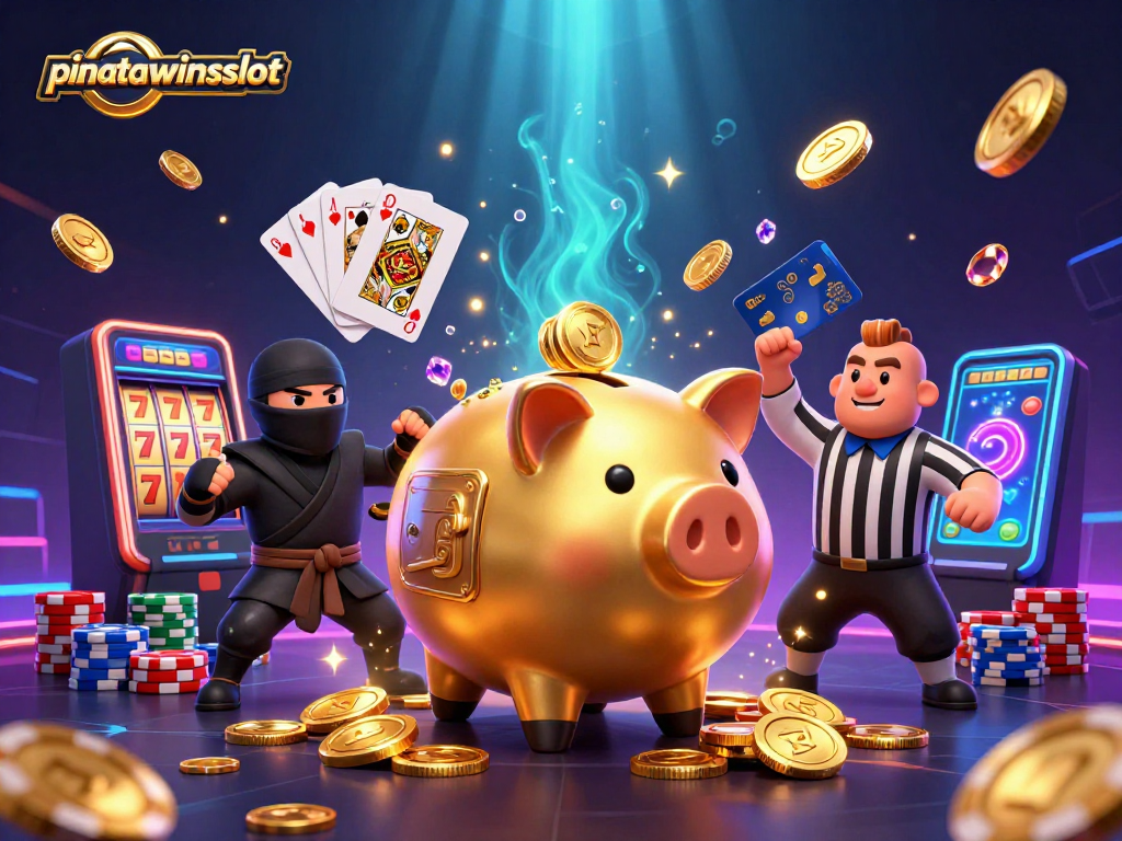Win big at pinatawinsslot with our vibrant, 3D illustration showcasing dynamic gameplay and golden rewards!