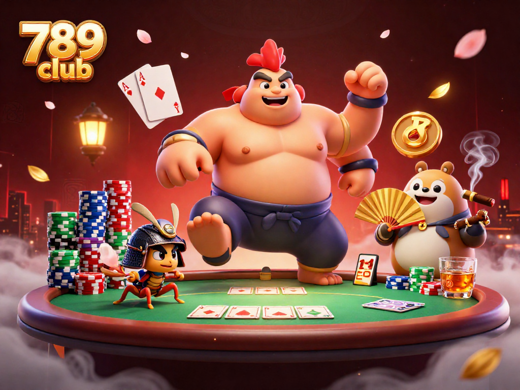 Engage in thrilling poker action at 789 club with our dynamic 3D casino illustration.