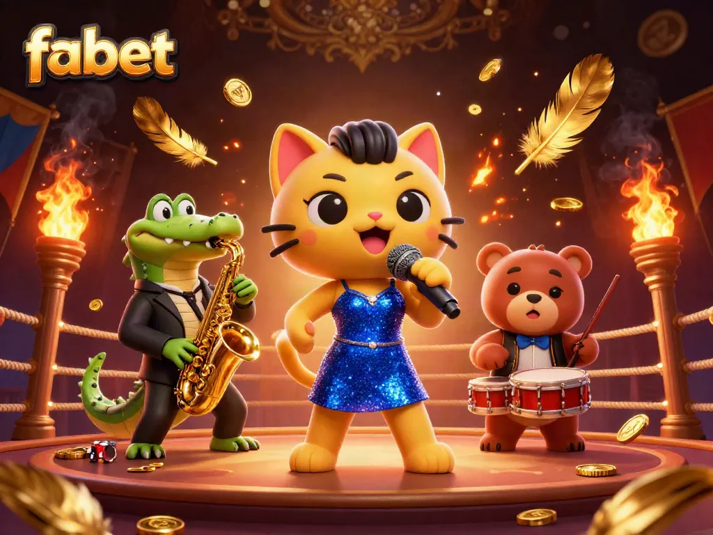 Engage in thrilling games with fabet, highlighting a vibrant casino scene of energetic performances.