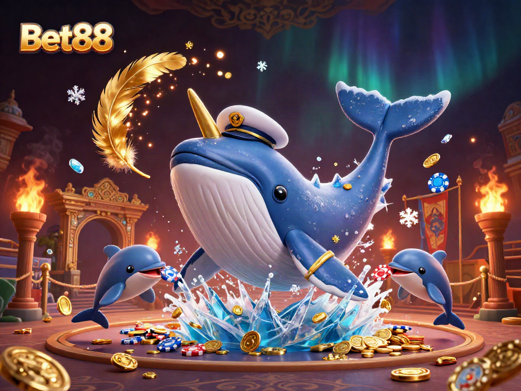 Experience the excitement of Bet88 with a vibrant illustration featuring whimsical casino characters and dynamic gaming elements.