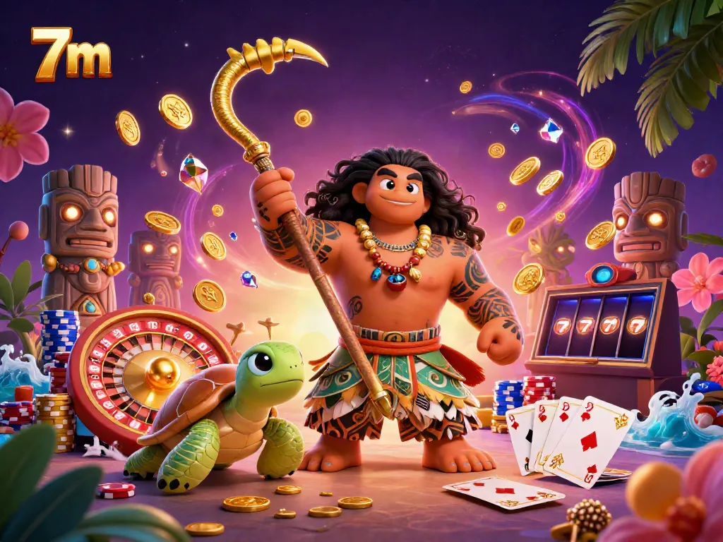 Experience the thrill of 7m casino gaming with a dynamic illustration featuring a demigod hawk and colorful bets.