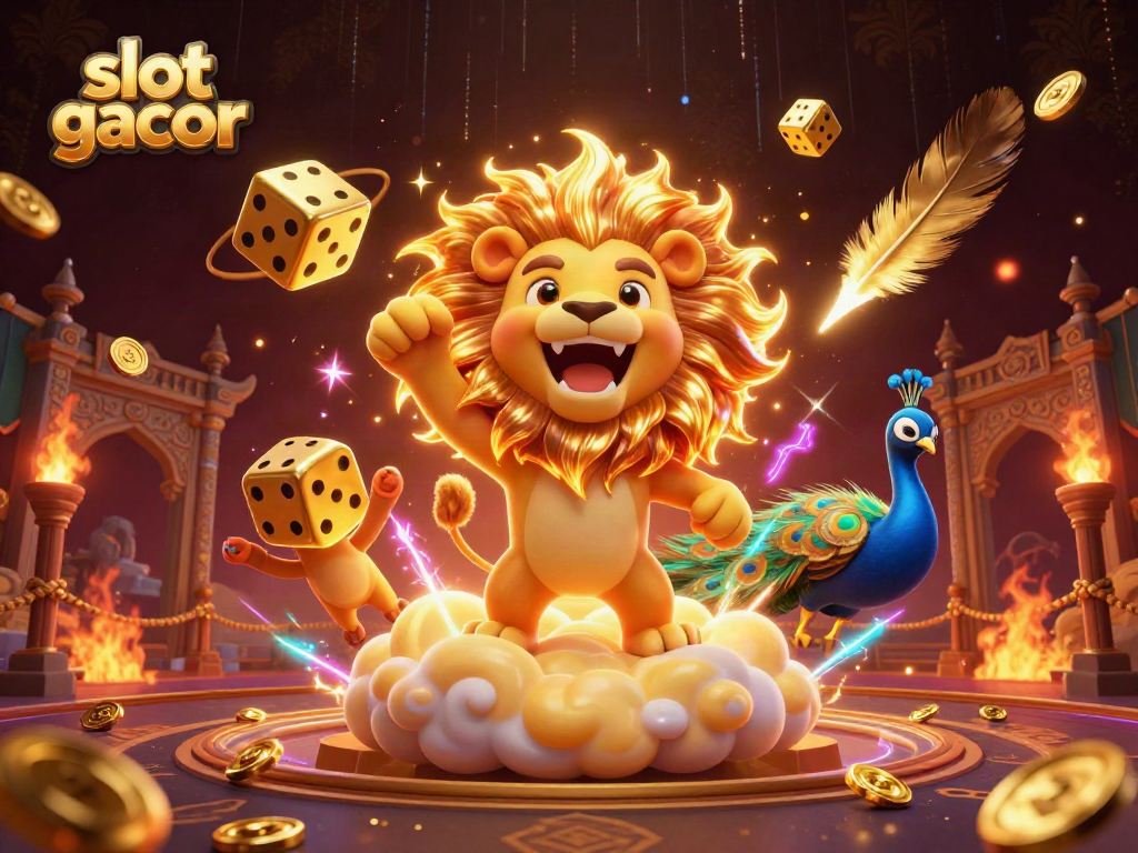 Spin winning reels in a vibrant slot gacor universe with gold coins and dazzling luck.