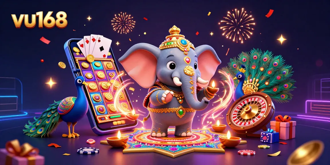 Experience exciting gameplay at vu168 with vibrant gambling elements in a rich 3D illustration.